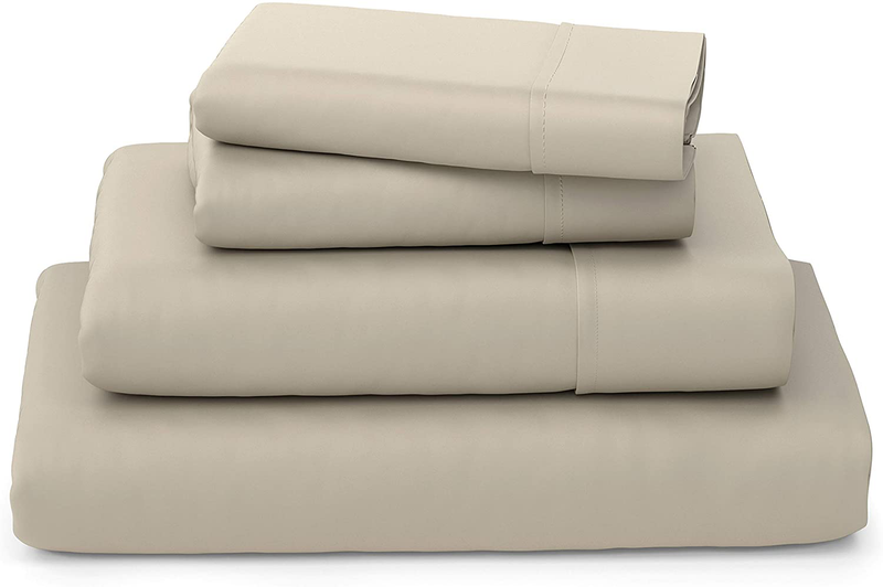Cosy House Collection Luxury Bamboo Bed Sheet Set - Hypoallergenic Bedding Blend from Natural Bamboo Fiber - Resists Wrinkles - 4 Piece - 1 Fitted Sheet, 1 Flat, 2 Pillowcases - King, White Home & Garden > Linens & Bedding > Bedding Cosy House Collection Tan Queen 