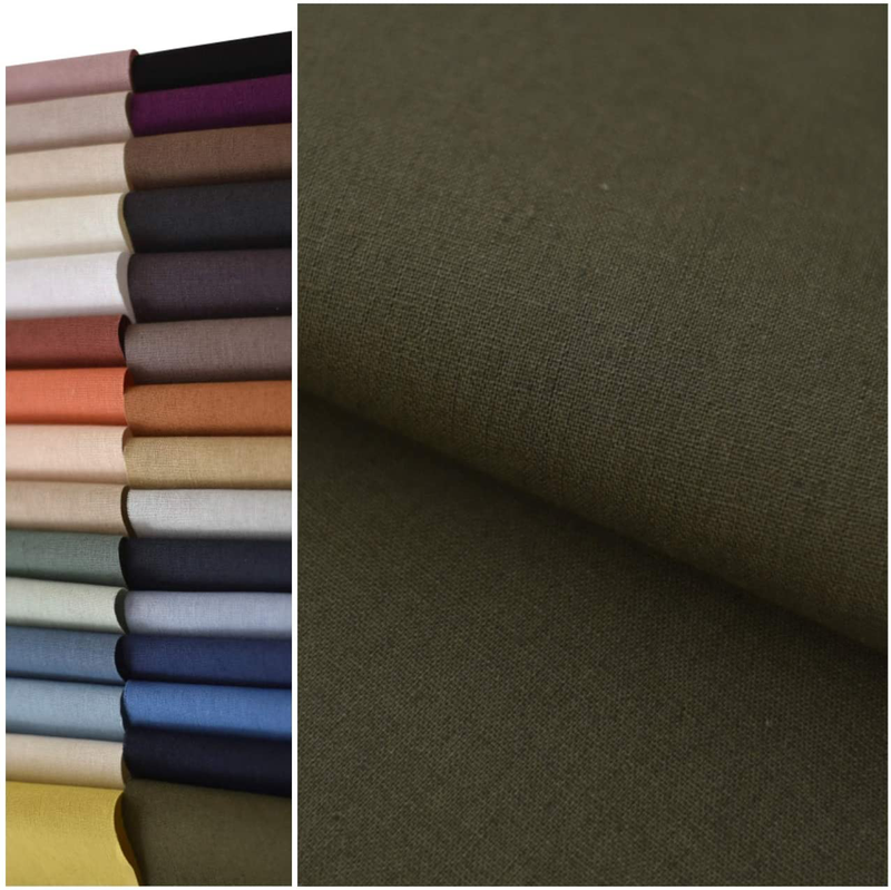 COTTONVILL 11COUNT Linen Blend Solid Bio Washing Fabric (3yard, 15-Persian Blue)