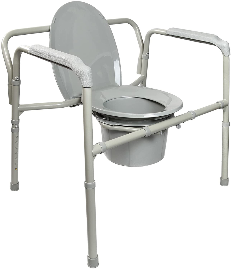 Mckesson Folding Commode Chair Fixed Arm Steel Back Bar up to 650 Lbs Sporting Goods > Outdoor Recreation > Camping & Hiking > Portable Toilets & Showers McKesson Brand   