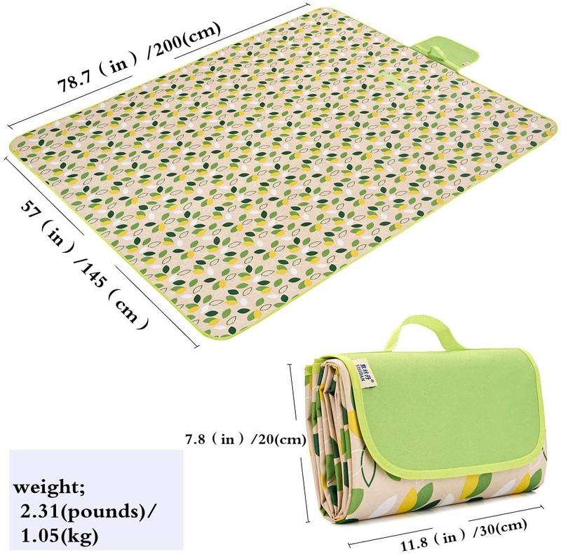 Outdoor Picnic Blanket, Super Large Sand and Waterproof Portable Camping mat, Suitable for Camping and Hiking Holiday Lawn Park Beach mat (57"×78.7”, Little Flying Leaf) Home & Garden > Lawn & Garden > Outdoor Living > Outdoor Blankets > Picnic Blankets zhurui   