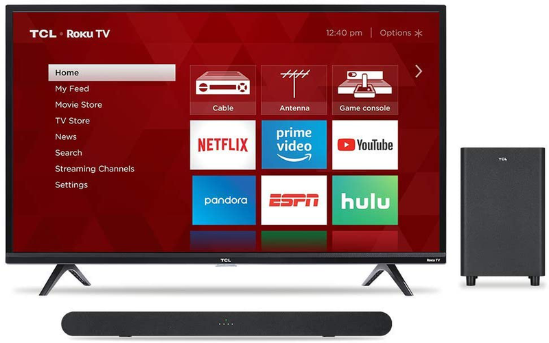 TCL 32-inch 1080p Roku Smart LED TV - 32S327, 2019 Model Electronics > Video > Televisions TCL TV with Alto 6+ Sound Bar 43-Inch 