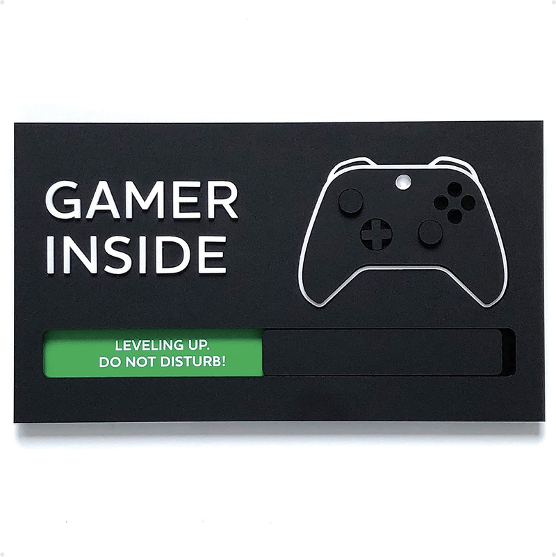 Kubik Letters Game Room Sign - Gamer Sign - Gaming Door Sign - Gaming Room Decor - Gaming Accessories for Room - Gifts for Gamers - Gaming Stuff Do Not Disturb Sign for Bedroom with Slider Home & Garden > Decor > Seasonal & Holiday Decorations Kubik Letters X Series Version (Frosted Black)  
