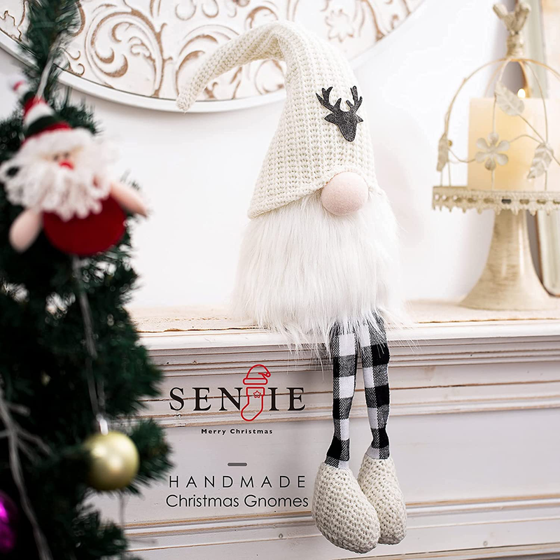 Gnome Christmas Decorations,Plush Plaid Tomte with Long Dangling Legs,Holiday Stuffed Doll Gifts to Kids & Women 16 in Home & Garden > Decor > Seasonal & Holiday Decorations& Garden > Decor > Seasonal & Holiday Decorations Senjie   