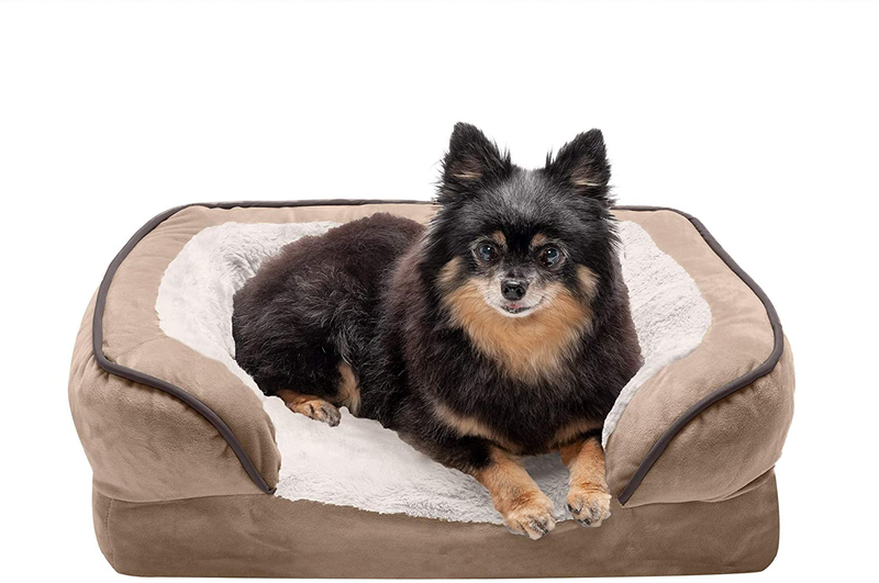 Furhaven Orthopedic, Cooling Gel, and Memory Foam Pet Beds for Small, Medium, and Large Dogs and Cats - Luxe Perfect Comfort Sofa Dog Bed, Performance Linen Sofa Dog Bed, and More Animals & Pet Supplies > Pet Supplies > Dog Supplies > Dog Beds Furhaven Velvet Waves Brownstone Sofa Bed (Memory Foam) Small (Pack of 1)
