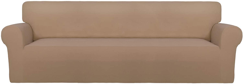 PureFit Super Stretch Chair Sofa Slipcover – Spandex Non Slip Soft Couch Sofa Cover, Washable Furniture Protector with Non Skid Foam and Elastic Bottom for Kids, Pets （Sofa， Dark Gray） Home & Garden > Decor > Chair & Sofa Cushions PureFit Camel XX Large 