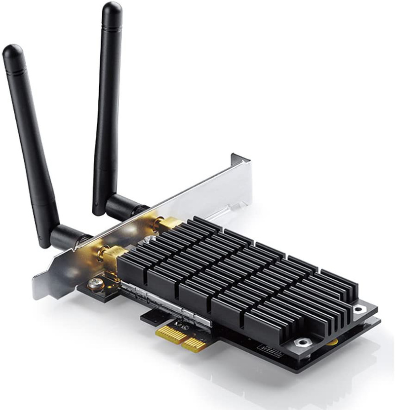 TP-Link AC1300 PCIe WiFi PCIe Card(Archer T6E)- 2.4G/5G Dual Band Wireless PCI Express Adapter, Low Profile, Long Range, Heat Sink Technology, Supports Windows 10/8.1/8/7/XP Electronics > Networking > Network Cards & Adapters ‎TP-Link   