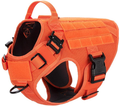 ICEFANG Tactical Dog Harness with 2X Metal Buckle,Working Dog MOLLE Vest with Handle,No Pulling Front Leash Clip,Hook and Loop for Dog Patch Animals & Pet Supplies > Pet Supplies > Dog Supplies ICEFANG Safety Orange M (Neck:16"-22" ; Chest:25"-31" ) 