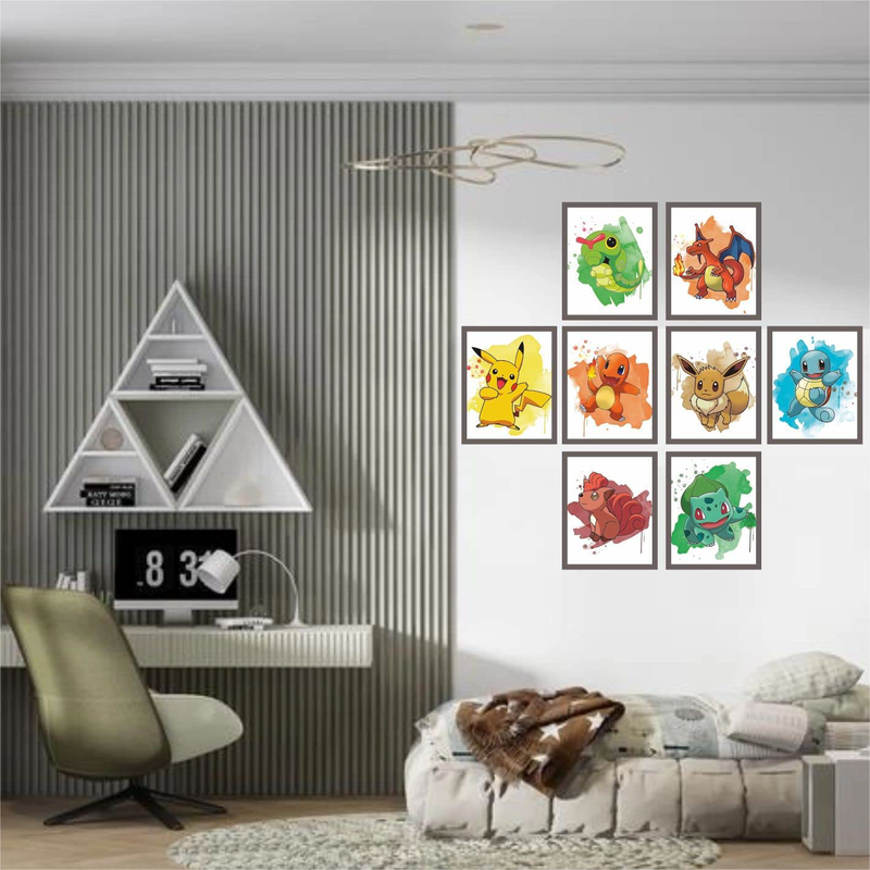 Print a to Z - Kids Anime Wall Art Poster Prints, UNFRAMED Set of 8 ( 8X10 ) Inches, Kids Anime Poster for Kids Room, Posters for Boys Room, Kids Anime Decor, Japon Anime Decor for Room, Home & Garden > Decor > Artwork > Posters, Prints, & Visual Artwork Print A To Z   