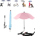 Portable Folding Sun Umbrella, Beach Umbrella with Universal Clamp, SPF 50+ Adjustable Golf Umbrella for Strollers, Beach Chairs, Wheelchairs Home & Garden > Lawn & Garden > Outdoor Living > Outdoor Umbrella & Sunshade Accessories Upwsma Pink  