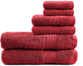 TRIDENT Soft and Plush, 100% Cotton, Highly Absorbent, Bathroom Towels, Super Soft, 6 Piece Towel Set (2 Bath Towels, 2 Hand Towels, 2 Washcloths), 500 GSM, Charcoal Home & Garden > Linens & Bedding > Towels TRIDENT Red  