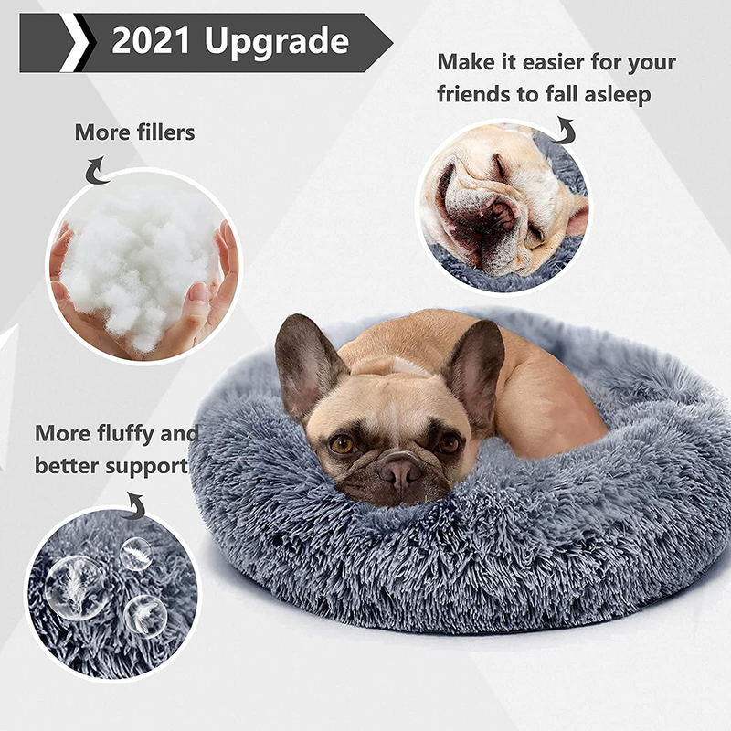 Small Dog Bed Calming Dogs Bed for Small Medium Large Dogs Anti-Anxiety Puppy Bed Machine Washable Warming Cozy Soft Pet round Bed Fits up to 10-100 Lbs Animals & Pet Supplies > Pet Supplies > Dog Supplies > Dog Beds nononfish   