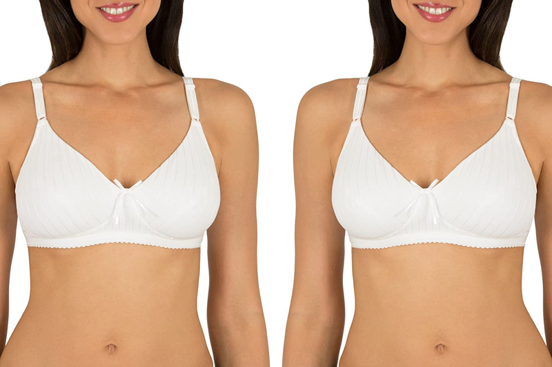Fruit of the Loom Women's Lightly Lined Wire-Free Bra Apparel & Accessories > Clothing > Underwear & Socks > Bras Fruit of the Loom White/White 2-pack 38C 