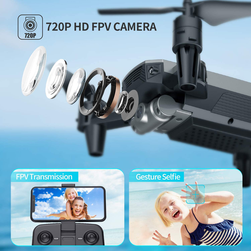 DEERC D20 Mini Drone for Kids with 720P HD FPV Camera Remote Control Toys Gifts for Boys Girls with Altitude Hold, Headless Mode, One Key Start Speed Adjustment, 3D Flips 2 Batteries, Silver Cameras & Optics > Cameras > Film Cameras DEERC   