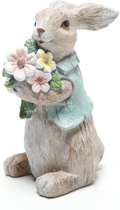 Hodao Easter Bunny Decorations Spring Home Decor Bunny Figurines(Easter White Rabbit 2Pcs) Home & Garden > Decor > Seasonal & Holiday Decorations Hodao Spring Gray Rabbit  