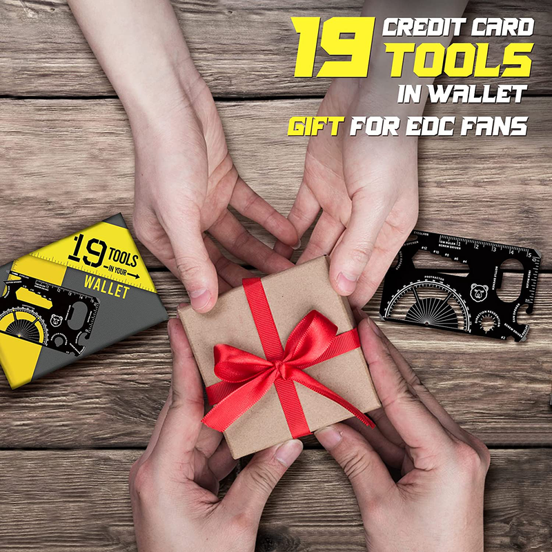 Christmas Stocking Stuffers Gifts for Men - 19 Tool in 1 Wallet Credit Card Multitool Women Gifts, EDC Multitool Gadget Pocket Card Tool Fathers Day Birthday Gift Idea for Husbands Boyfriends Dad