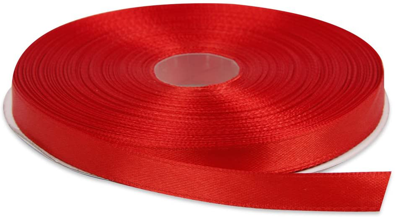 Topenca Supplies 3/8 Inches x 50 Yards Double Face Solid Satin Ribbon Roll, White Arts & Entertainment > Hobbies & Creative Arts > Arts & Crafts > Art & Crafting Materials > Embellishments & Trims > Ribbons & Trim Topenca Supplies Red 3/8" x 50 yards 