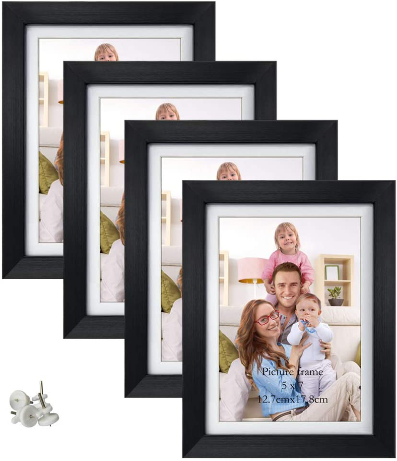 Giftgarden 8x10 Picture Frame Black with Mat, Matted to 8 x 10’ Photo for Wall or Tabletop Decor, Set of 4 Home & Garden > Decor > Picture Frames Giftgarden 5x7  