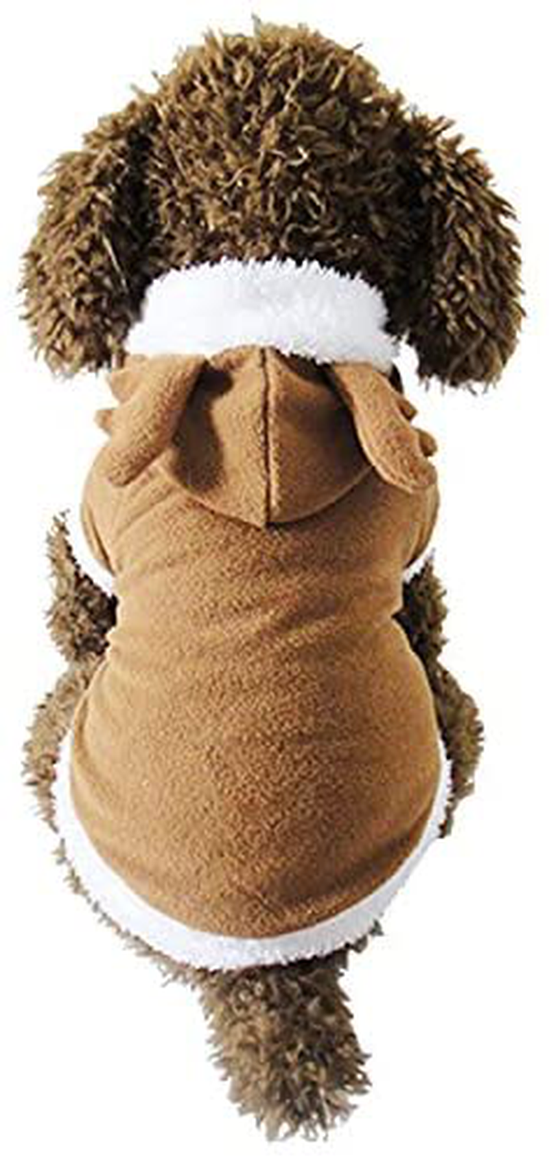 Filhome Puppy Dog Christmas Reindeer Costume, Pet Cat Elk Costume Hoodie Christmas Winter Coat Clothes Xmas Outfit Apparel Animals & Pet Supplies > Pet Supplies > Cat Supplies > Cat Apparel Filhome   