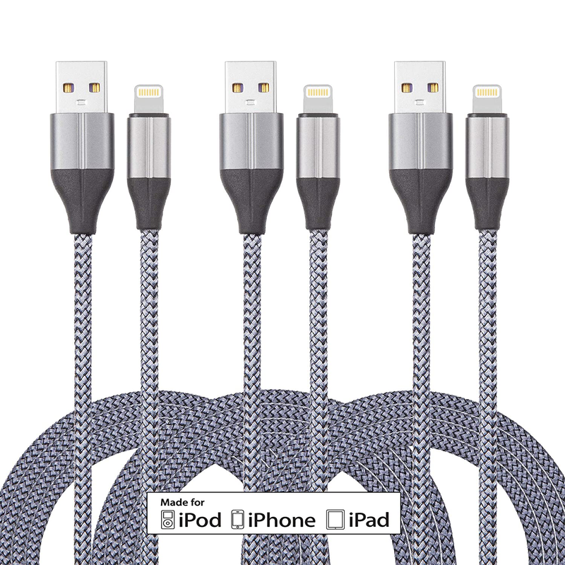 iPhone Charger Cable (3 Pack 10 Foot), [MFi Certified] 10 Feet Nylon Braided Lightning Cable, iPhone Charging Cord USB Cable Compatible with iPhone 11/Pro/X/Xs Max/XR/8 Plus /7 Plus/6/ iPad Electronics > Electronics Accessories > Power > Power Adapters & Chargers FEEL2NICE   