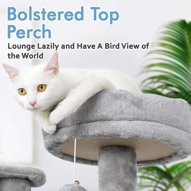 rabbitgoo Cat Tree Cat Tower 61" for Indoor Cats, Multi-Level Cat Condo with Hammock & Scratching Posts for Kittens, Tall Cat Climbing Stand with Plush Perch & Toys for Play Rest Animals & Pet Supplies > Pet Supplies > Cat Supplies > Cat Beds rabbitgoo   