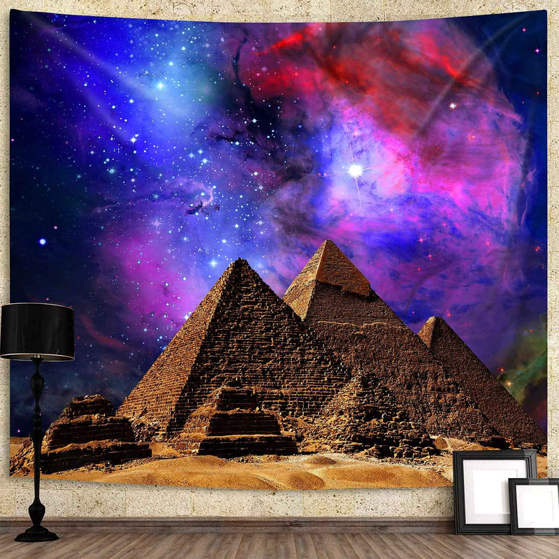 DBLLF Sacred Pyramid Tapestry Egypt Travel Tapestry Starry Sky Tapestry,Queen Size 80"x60" Flannel Art Tapestries,for Living Room Dorm Bedroom Home Decorations DBZY331 Home & Garden > Decor > Seasonal & Holiday Decorations& Garden > Decor > Seasonal & Holiday Decorations DBLLF 84Wx90L  