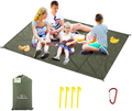 Likorlove Outdoor Picnic Waterproof Blanket 80"x60" / 94"x79", Compact Lightweight Foldable Sand Proof Pocket Mat for Beach/Hiking/Travel/Camping/Festival/Sporting Events with Bag Loops Stakes Home & Garden > Lawn & Garden > Outdoor Living > Outdoor Blankets > Picnic Blankets Likorlove Green Large （80"x60") 