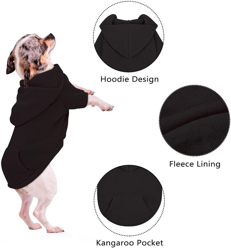 Pedgot 3 Pack Winter Dog Clothes Set Dog Hoodies with Pocket Dog Knitwear Sweater Dog Fleece Vest Pullover Dog Coat Cozy Dog Outfit for Dogs and Cats
