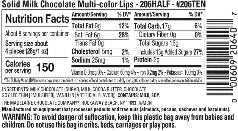 Madelaine Chocolate Lips - Valentine'S Day Chocolate Candy - Premium Milk Chocolate Lips Individually Wrapped in Lipstick Colored Italian Foils (1/2 LB) Home & Garden > Decor > Seasonal & Holiday Decorations THE MADELAINE CHOCOLATE COMPANY   