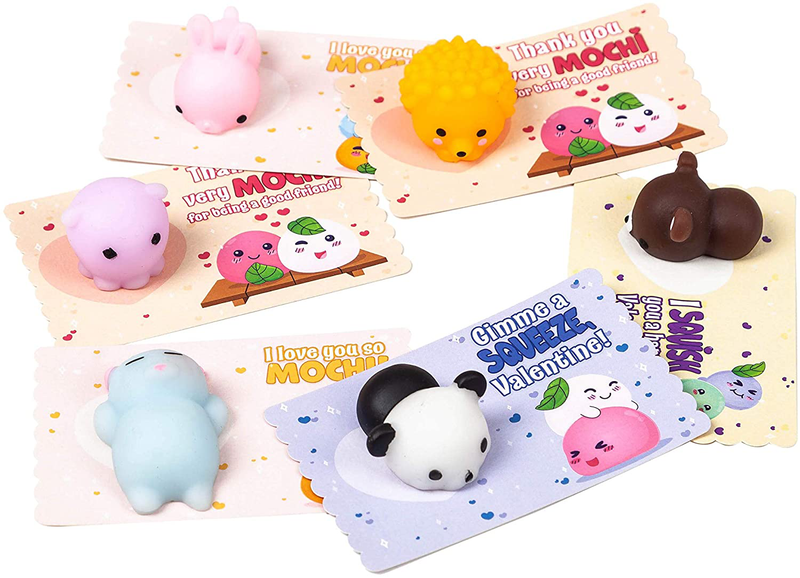 JOYIN 28 Pack Valentines Day Gift Cards with Gift Cute Kawaii Mochi Squishy to Squeeze Stress Relief Fidget Toy for Kids, Classroom Exchange Prizes Valentine Party Favor Toy Home & Garden > Decor > Seasonal & Holiday Decorations JOYIN   