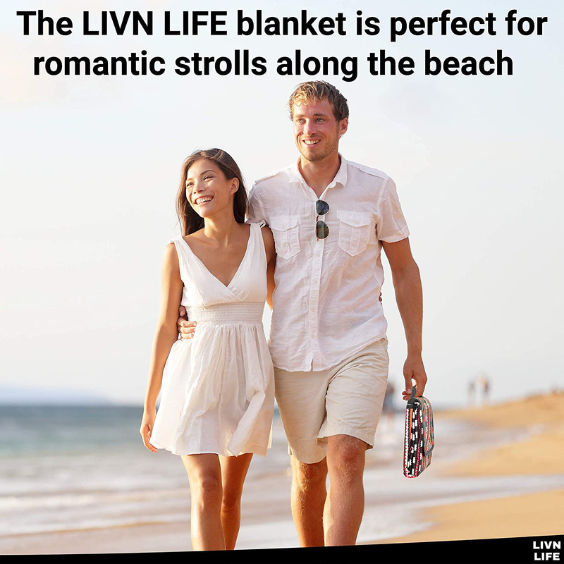 LIVN LIFE Outdoor Waterproof Picnic Blankets Extra Large. Sandproof & Waterproof Blanket for Beach, Park, Camping, Festivals or Travel. Large Picnic Blanket but Portable and Foldable (Black/Orange) Home & Garden > Lawn & Garden > Outdoor Living > Outdoor Blankets > Picnic Blankets LIVN LIFE   