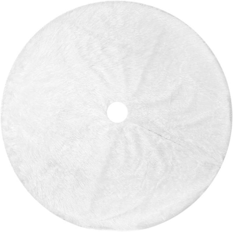 Christmas Tree Skirt 36'' White Plush Tree Skirt Holiday Tree Ornaments Decoration for Merry Christmas Winter New Year House Decoration Supplies (36''(90cm)-White) Home & Garden > Decor > Seasonal & Holiday Decorations > Christmas Tree Skirts Yansanido 36''(90cm)-white  