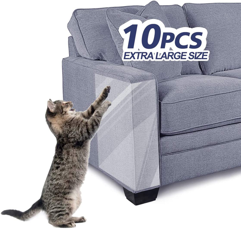FOCUSPET Furniture Protectors from Cats, Cat Scratch Deterrent Sheet | Double-Sided Training Tape an-ti Pet Scratch for Couch Furniture Protector 6Pcs/10Pcs, 17"x12"+17"x10" Animals & Pet Supplies > Pet Supplies > Cat Supplies > Cat Beds FOCUSPET 10 Pcs  