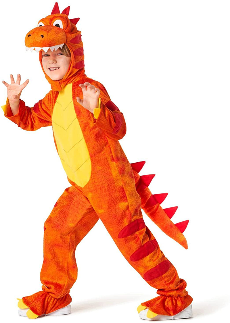 Morph Costumes Orange T-REX Kids Dinosaur Costume Boys And Girls Halloween Costume Available In Sizes T2 S M Apparel & Accessories > Costumes & Accessories > Costumes Morph Small  