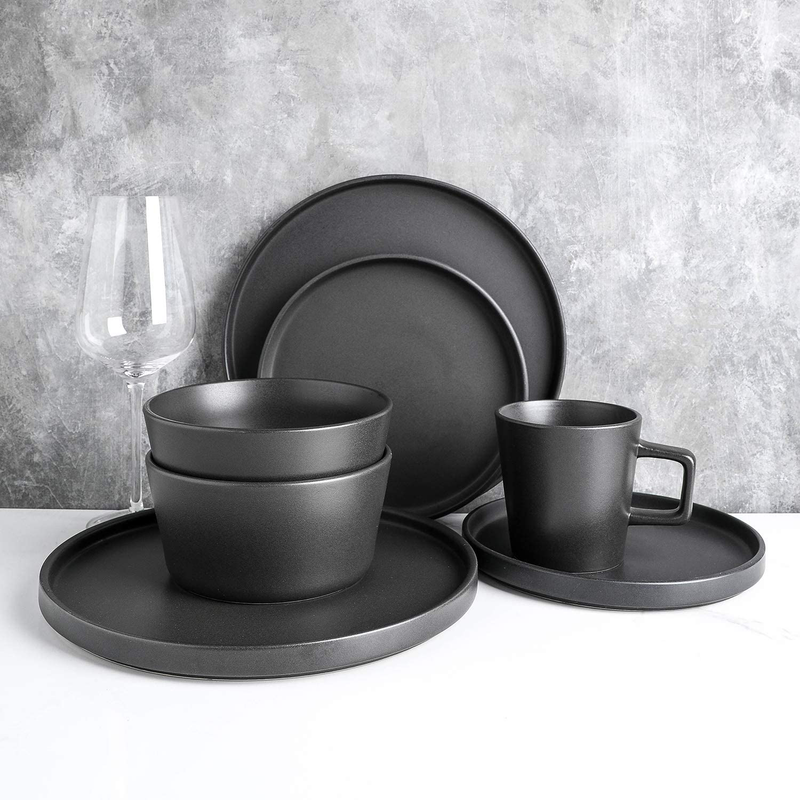 Stone Lain Coupe Dinnerware Set, Service For 4, Black Matte Home & Garden > Kitchen & Dining > Tableware > Dinnerware Stone Lain   