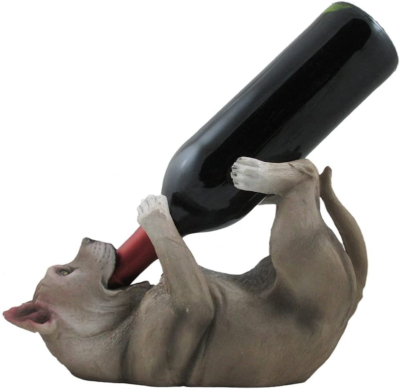 Drinking Pit Bull Wine Bottle Holder Statue in Decorative Home Bar Decor Pet Sculptures & Pitbull Figurines, Wine Racks and Stands and Collectible Gifts for Dog Lovers Home & Garden > Decor > Seasonal & Holiday Decorations Home 'n Gifts Default Title  