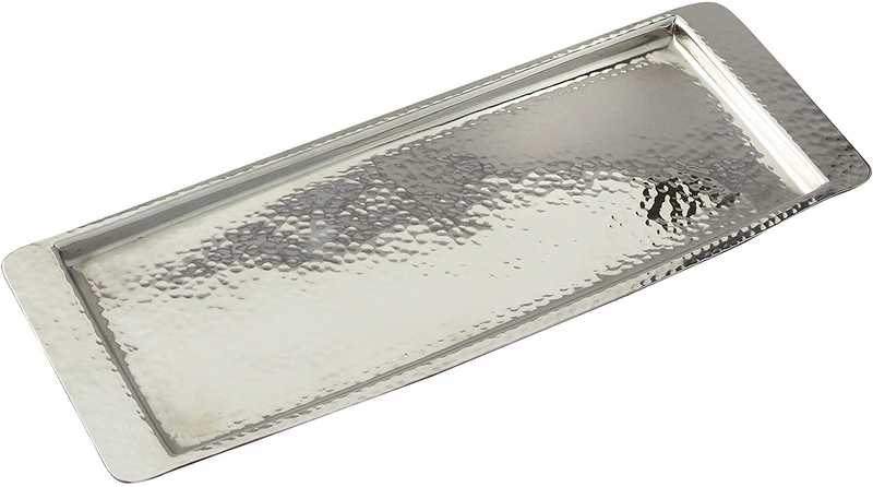 Elegance Stainless Steel Hammered Rectangular Tray, Large, 25.5 by 5.5-Inch, Silver Home & Garden > Decor > Decorative Trays Elegance 13.75 by 4.5-Inch  