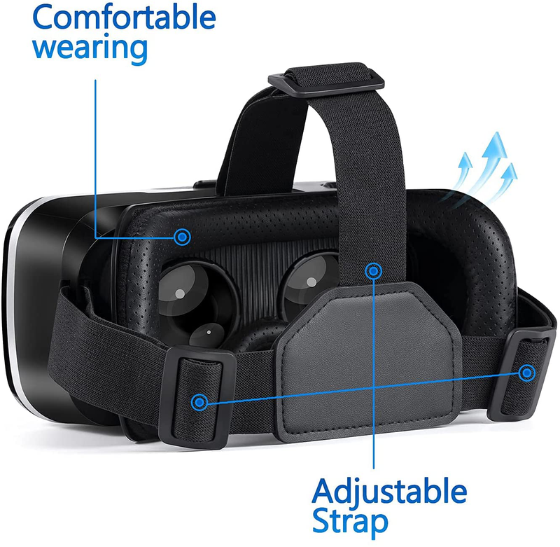 VR SHINECON Headset with Remote Controller 3D Glasses Goggles HD Virtual Reality Headset Compatible with iPhone & Android Phone Eye Protected Soft & Comfortable Adjustable Distance for Phones 4.7-6.53 Electronics > Electronics Accessories > Computer Components > Input Devices > Game Controllers Newnaivete   