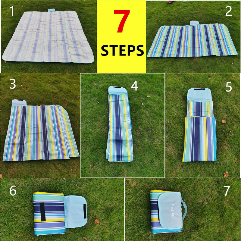 Eastjing Extra Large Picnic Blanket Outdoor Camping Mat Compact Foldable Sandproof Waterproof Beach Mat for Hiking/ Beach/ Grass/ Party/ Picnic/ Camping/ Festival (79" x 77") Home & Garden > Lawn & Garden > Outdoor Living > Outdoor Blankets > Picnic Blankets Eastjing   