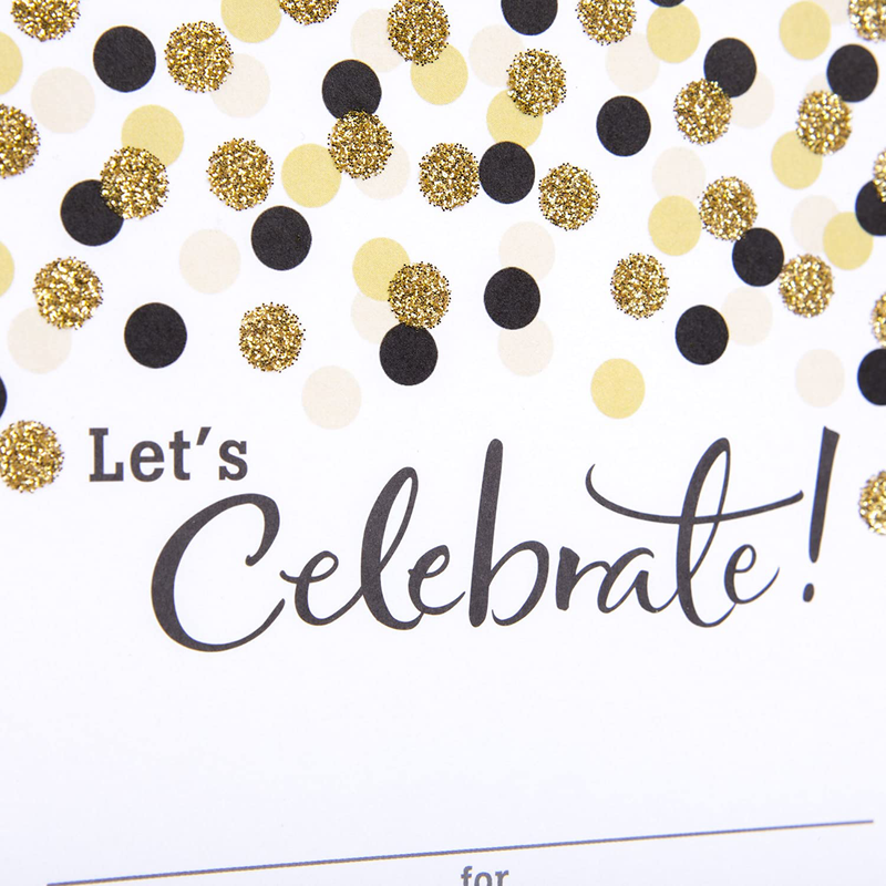 Hallmark Party Invitations (Let's Celebrate with Gold and Black Dots, Pack of 20) Arts & Entertainment > Party & Celebration > Party Supplies > Invitations Hallmark   