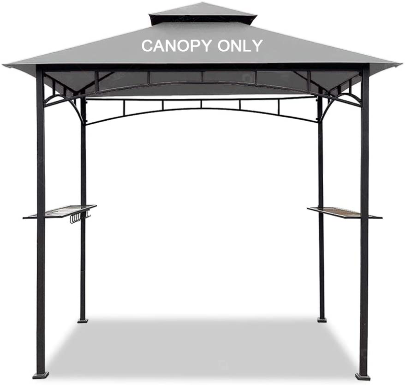 Easylee Grill Gazebo Shelter Replacement Canopy 5'x8' Double Tiered BBQ Cover Roof ONLY FIT for Gazebo Model L-GG001PST-F (Grey) Home & Garden > Lawn & Garden > Outdoor Living > Outdoor Structures > Canopies & Gazebos Easylee Gray  