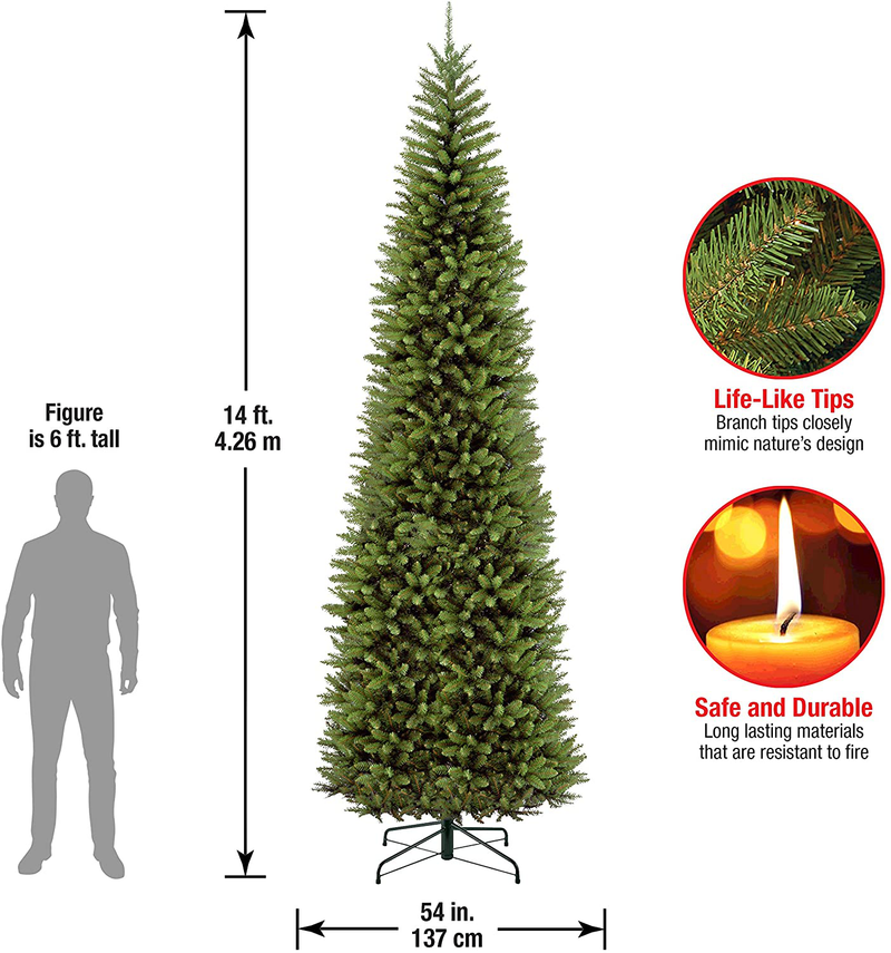 National Tree Company Artificial Christmas Tree Includes Stand Kingswood Fir Slim, 14 ft, 14 ft Home & Garden > Decor > Seasonal & Holiday Decorations > Christmas Tree Stands National Tree Company   
