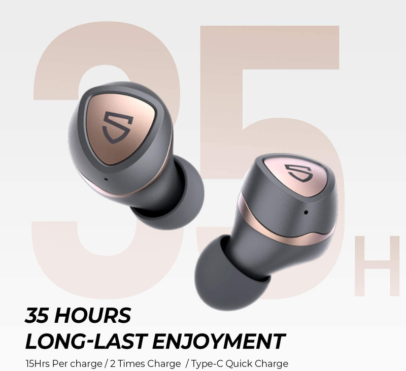 SoundPEATS Sonic Wireless Earbuds in-Ear Bluetooth Headphones V5.2 Wireless Earphones with aptX-Adaptive, Game Mode, TrueWireless Mirroring, Immersive Bass, 35 Hours, USB-C, Single/Twin Electronics > Audio > Audio Components > Headphones & Headsets > Headphones SoundPEATS   