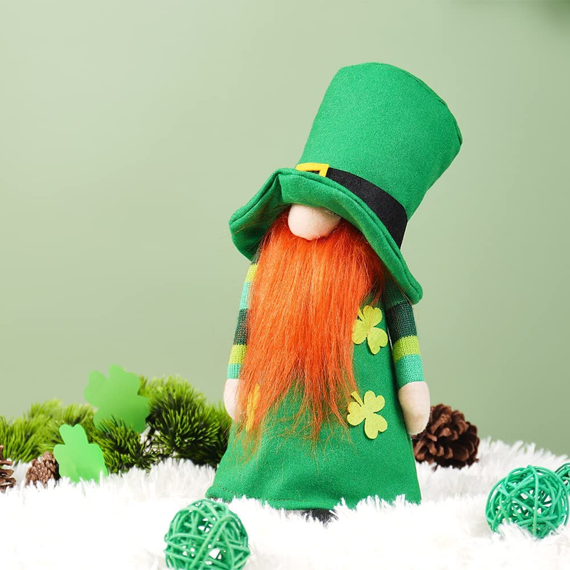 St Patrick'S Day Gnomes Plush Decoration Gifts, Handmade Tomte Swedish Elf Decor Doll Ornaments, St. Patrick'S Day Gifts Irish Spring Lucky Clover Gnomes Arts & Entertainment > Party & Celebration > Party Supplies MYAXOY   