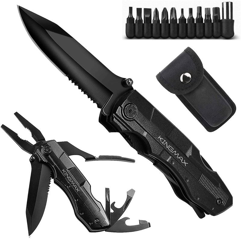 KINGMAX Pocket Knife,Multitool Tactical Knife with Blade,Saw, Plier, Screwdriver, Bottle Opener,Folding Knife Built with Full Stainless Steel,Perfect Tool for Men,Camping,Emergency,Outdoor,Daily Use. Sporting Goods > Outdoor Recreation > Camping & Hiking > Camping Tools KINGMAX   