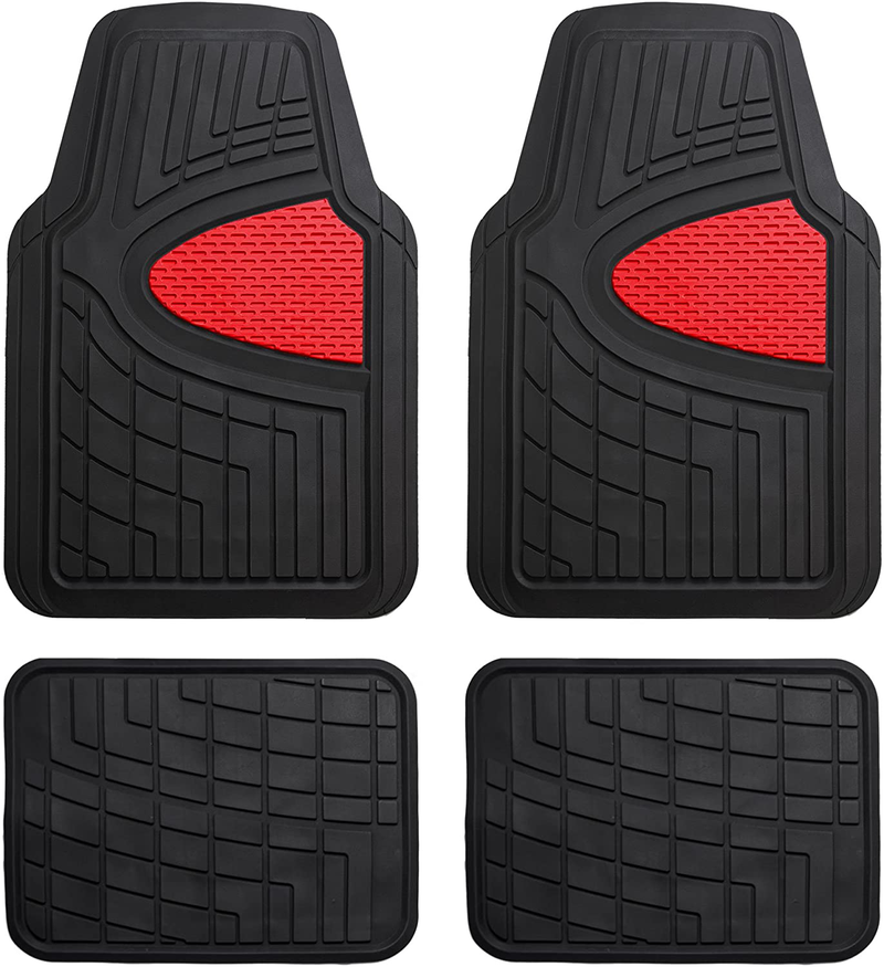FH Group Beige F11311BEIGE Rubber Floor Mat(Heavy Duty Tall Channel, Full Set Trim to Fit) Vehicles & Parts > Vehicle Parts & Accessories > Motor Vehicle Parts > Motor Vehicle Seating FH Group Red  