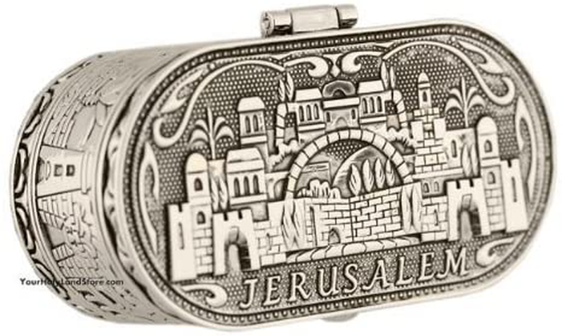 Jewish Shabbat Travel Candle Holders - Jerusalem Candlesticks - Judaica Nickel Home & Garden > Decor > Home Fragrance Accessories > Candle Holders Art Judaica   