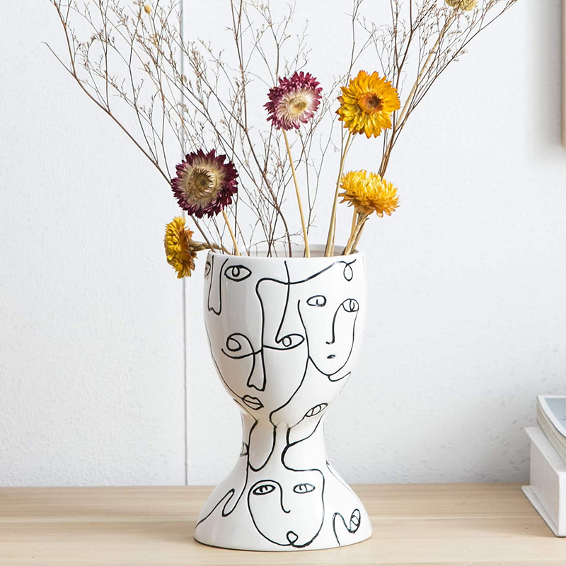 Kimdio Ceramic Flower Vase Irregular face Design Decorative Head Flower Vase for Home Decor Living Room, Home, Office, Centerpiece,Table and Wedding Home & Garden > Decor > Vases Kimdio Default Title  