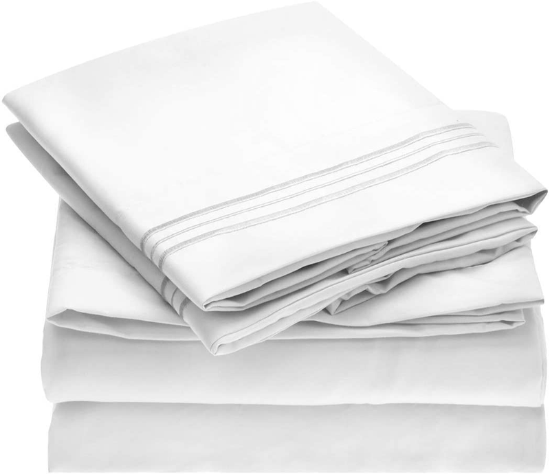 Mellanni California King Sheets - Hotel Luxury 1800 Bedding Sheets & Pillowcases - Extra Soft Cooling Bed Sheets - Deep Pocket up to 16" - Wrinkle, Fade, Stain Resistant - 4 PC (Cal King, Persimmon) Home & Garden > Linens & Bedding > Bedding Mellanni White Full 