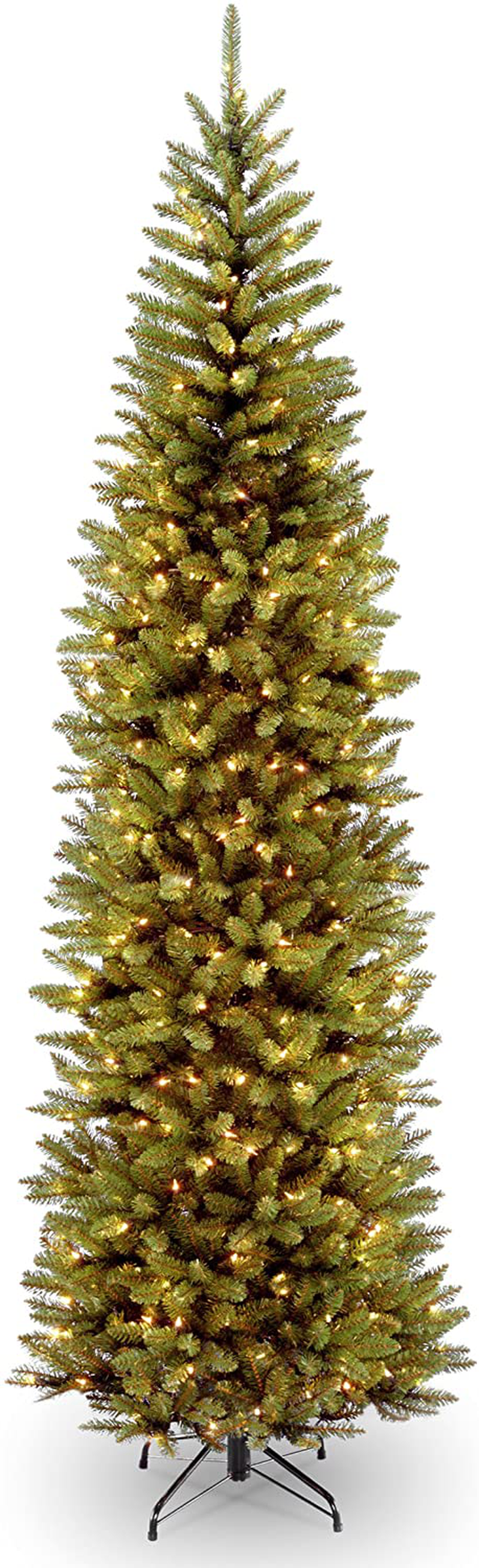 National Tree Company Pre-lit Artificial Christmas Tree Includes Strung White Lights and Stand Kingswood Fir Pencil-10, 10 ft