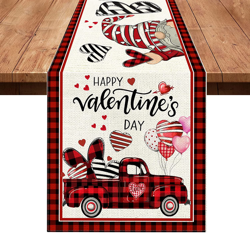 Hexagram Valentines Table Runners 13X72 Inches for Coffee Table Valentines Day Table Runner Love Gnomes and Truck Linen Burlap Buffalo Plaid Runner for Kitchen Rustic Holiday Parties Home & Garden > Decor > Seasonal & Holiday Decorations Hexagram   